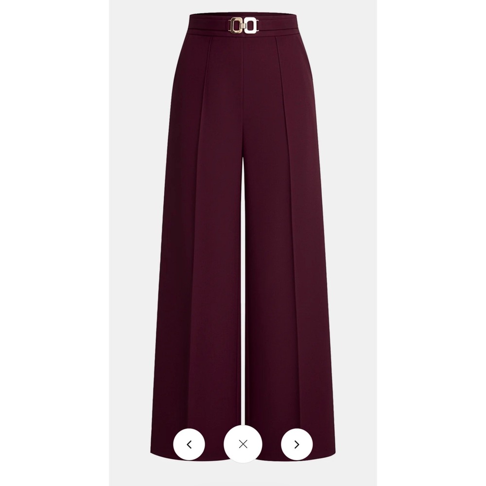 NWT Commense Metal Link Pants Burgundy, Size Small